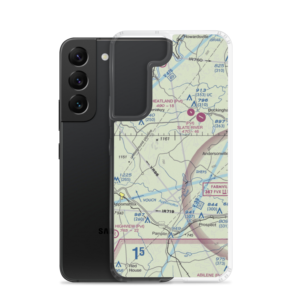 Toga Airport (57VA) VFR Sectional Samsung Case Samsung Galaxy S22 model shown