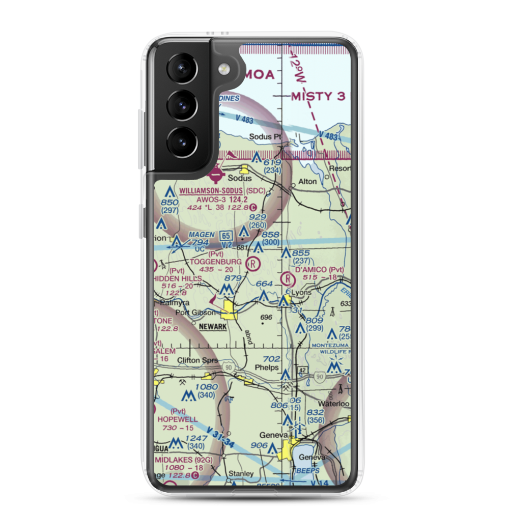 Toggenburg Farms Airport (5NK1) VFR Sectional Samsung Case Samsung Galaxy S21 Plus model shown