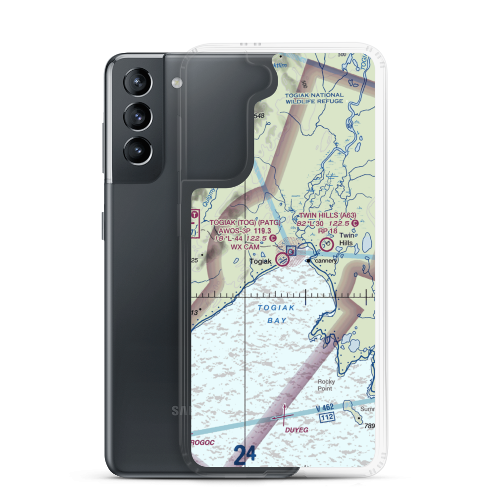 Togiak Airport (TOG) VFR Sectional Samsung Case Samsung Galaxy S21 model shown