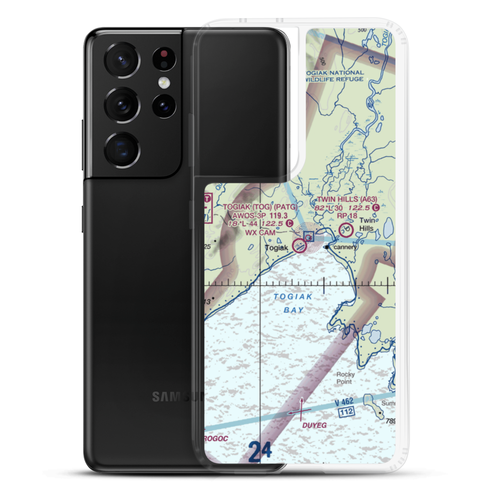 Togiak Airport (TOG) VFR Sectional Samsung Case Samsung Galaxy S21 Ultra model shown