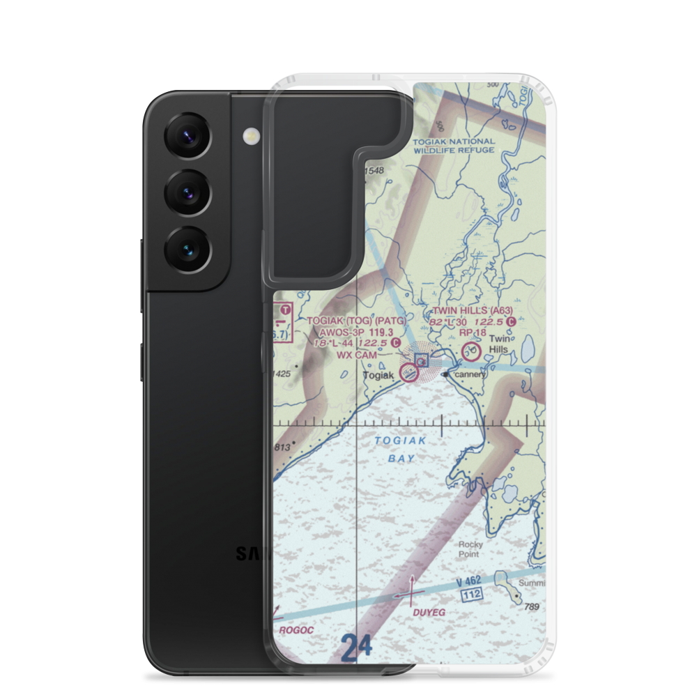 Togiak Airport (TOG) VFR Sectional Samsung Case Samsung Galaxy S22 model shown
