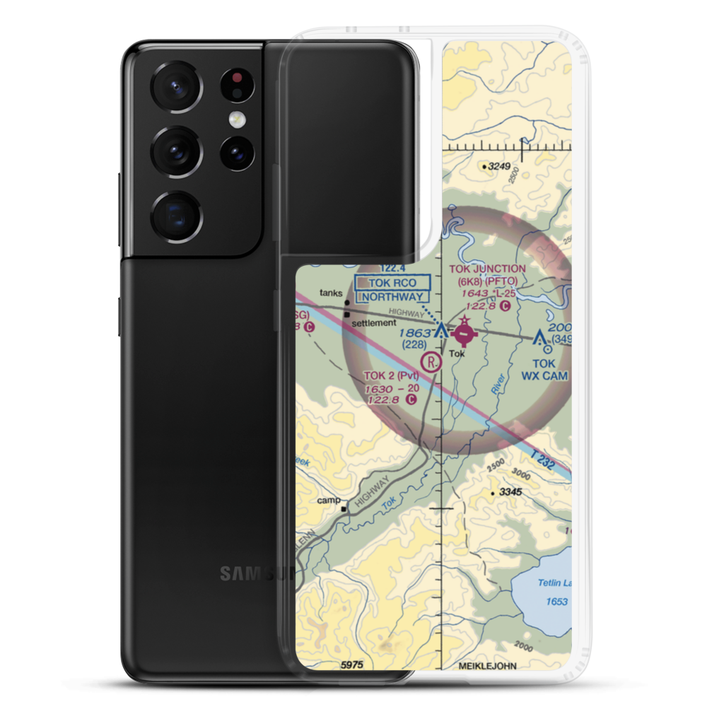 Tok 2 Airport (8AK9) VFR Sectional Samsung Case Samsung Galaxy S21 Ultra model shown