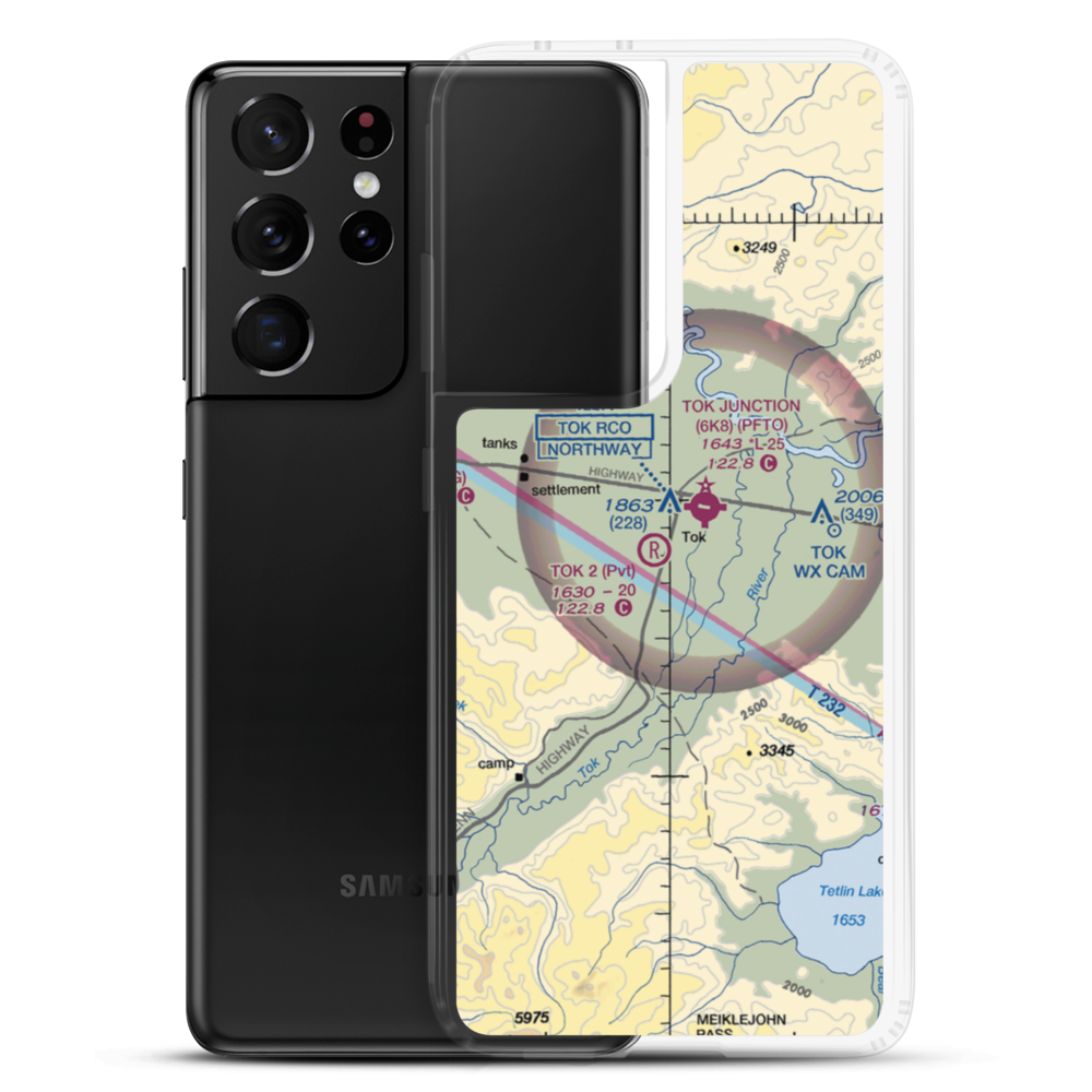 Tok Airport (TKJ) VFR Sectional Samsung Case Samsung Galaxy S21 Ultra model shown