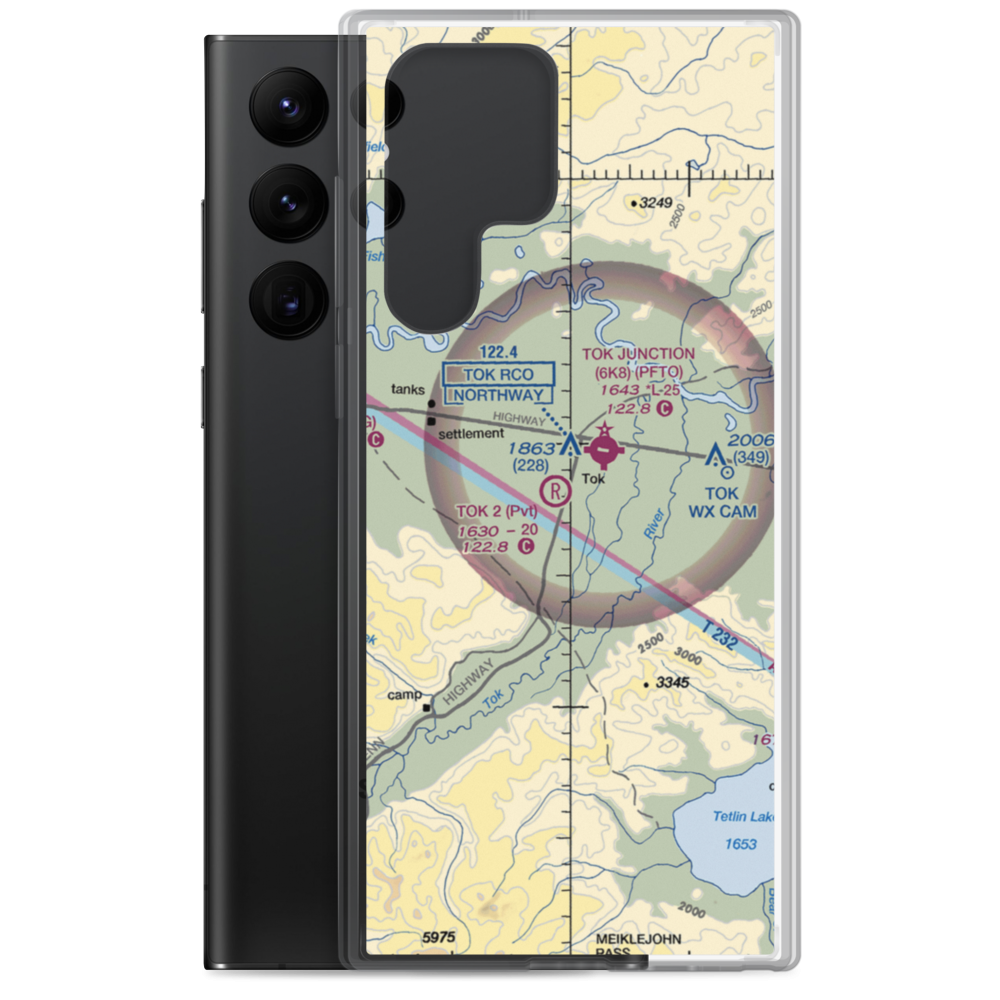 Tok Airport (TKJ) VFR Sectional Samsung Case Samsung Galaxy S22 Ultra model shown