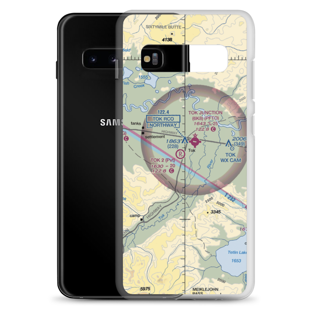 Tok Airport (TKJ) VFR Sectional Samsung Case Samsung Galaxy S10+ model shown