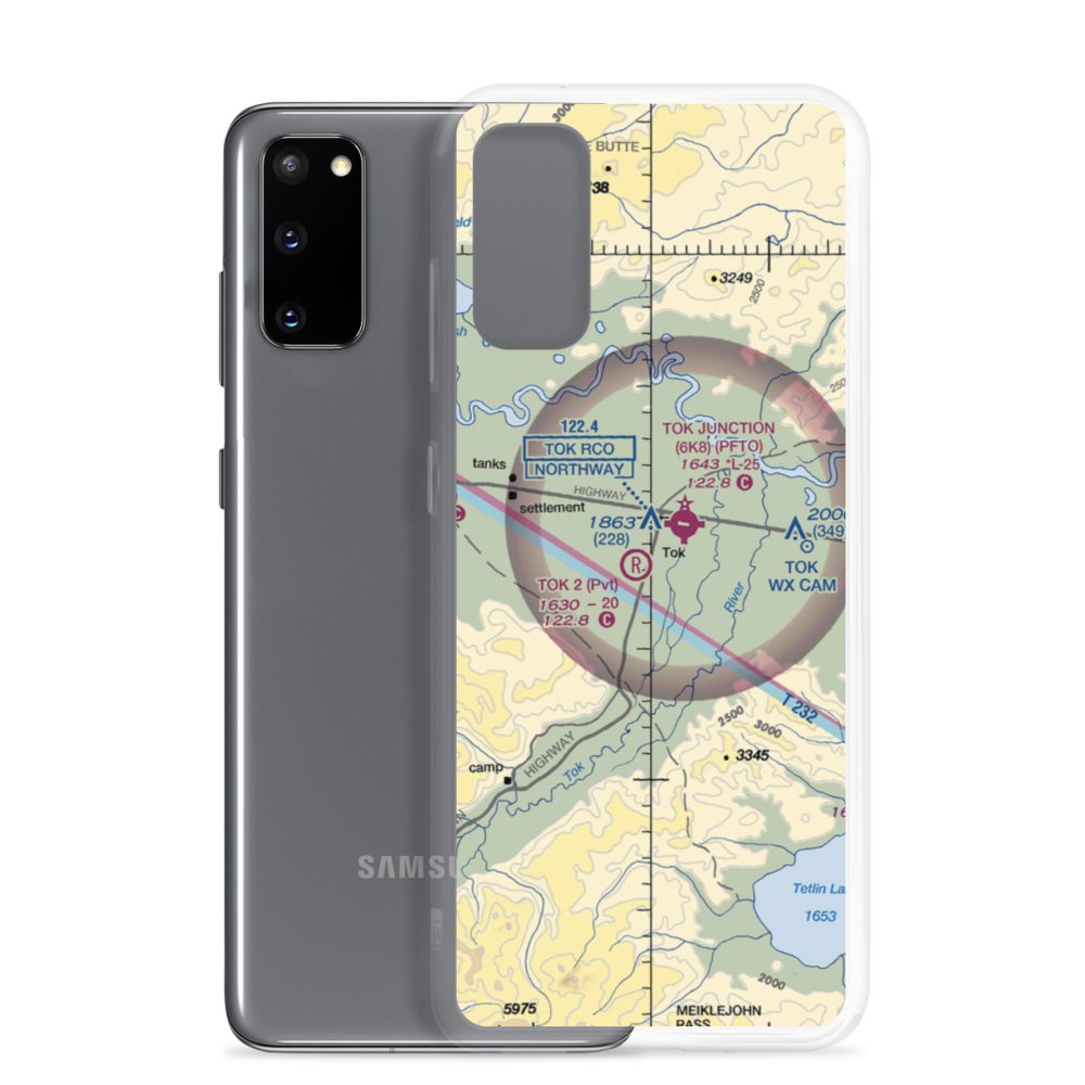Tok Airport (TKJ) VFR Sectional Samsung Case Samsung Galaxy S20 model shown
