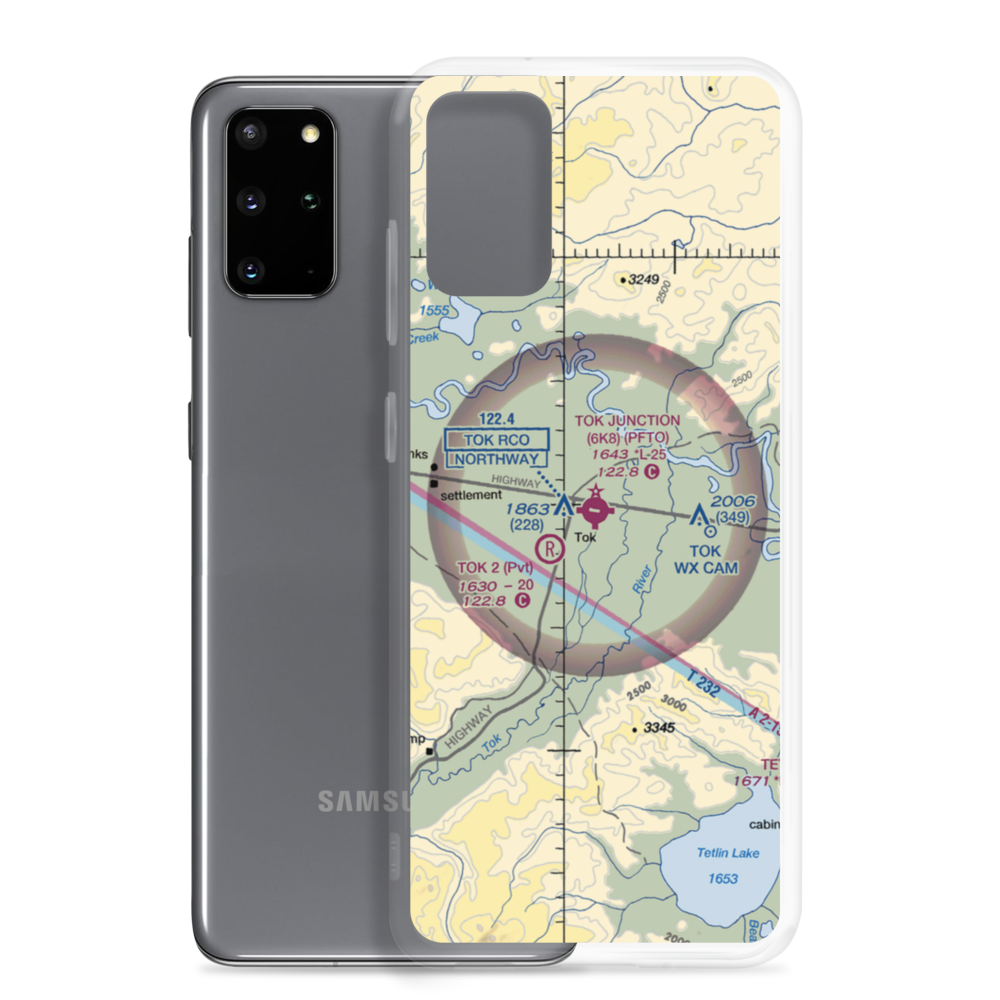 Tok Junction Airport (6K8) VFR Sectional Samsung Case Samsung Galaxy S20 Plus model shown
