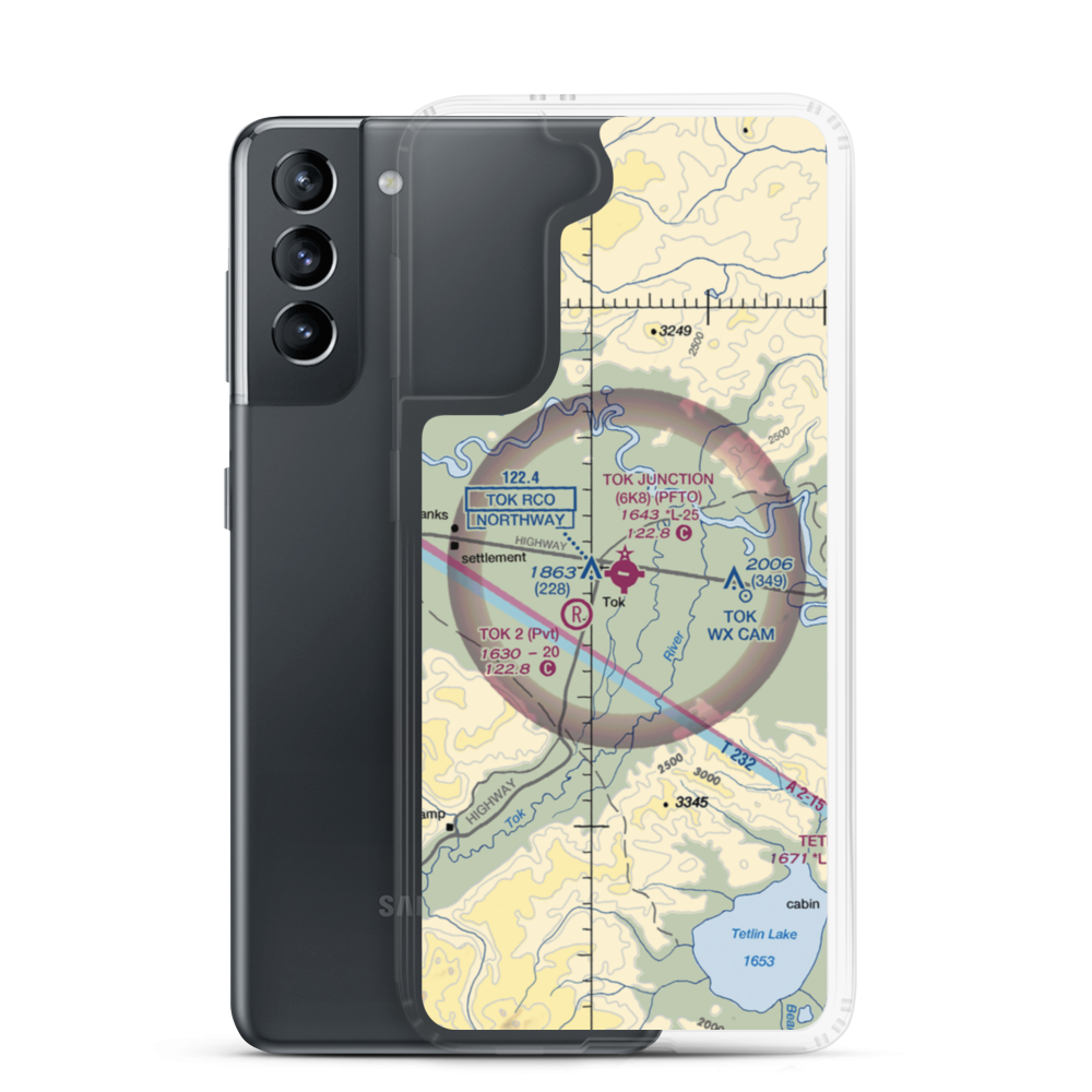 Tok Junction Airport (6K8) VFR Sectional Samsung Case Samsung Galaxy S21 model shown