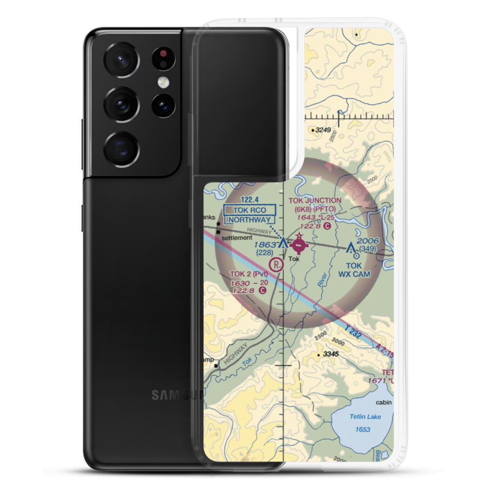 Tok Junction Airport (6K8) VFR Sectional Samsung Case Samsung Galaxy S21 Ultra model shown