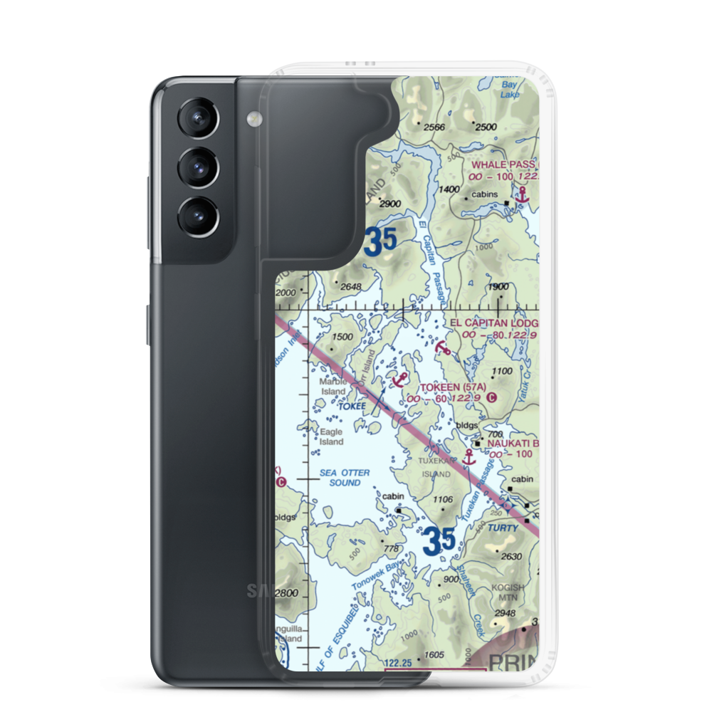 Tokeen Seaplane Base (57A) VFR Sectional Samsung Case Samsung Galaxy S21 model shown
