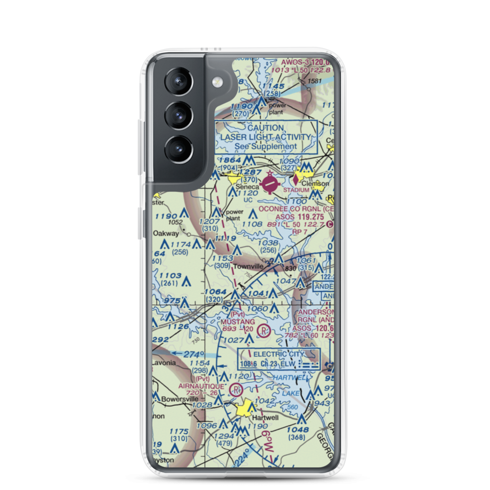 Tokeena Air Park (SC96) VFR Sectional Samsung Case Samsung Galaxy S21 model shown