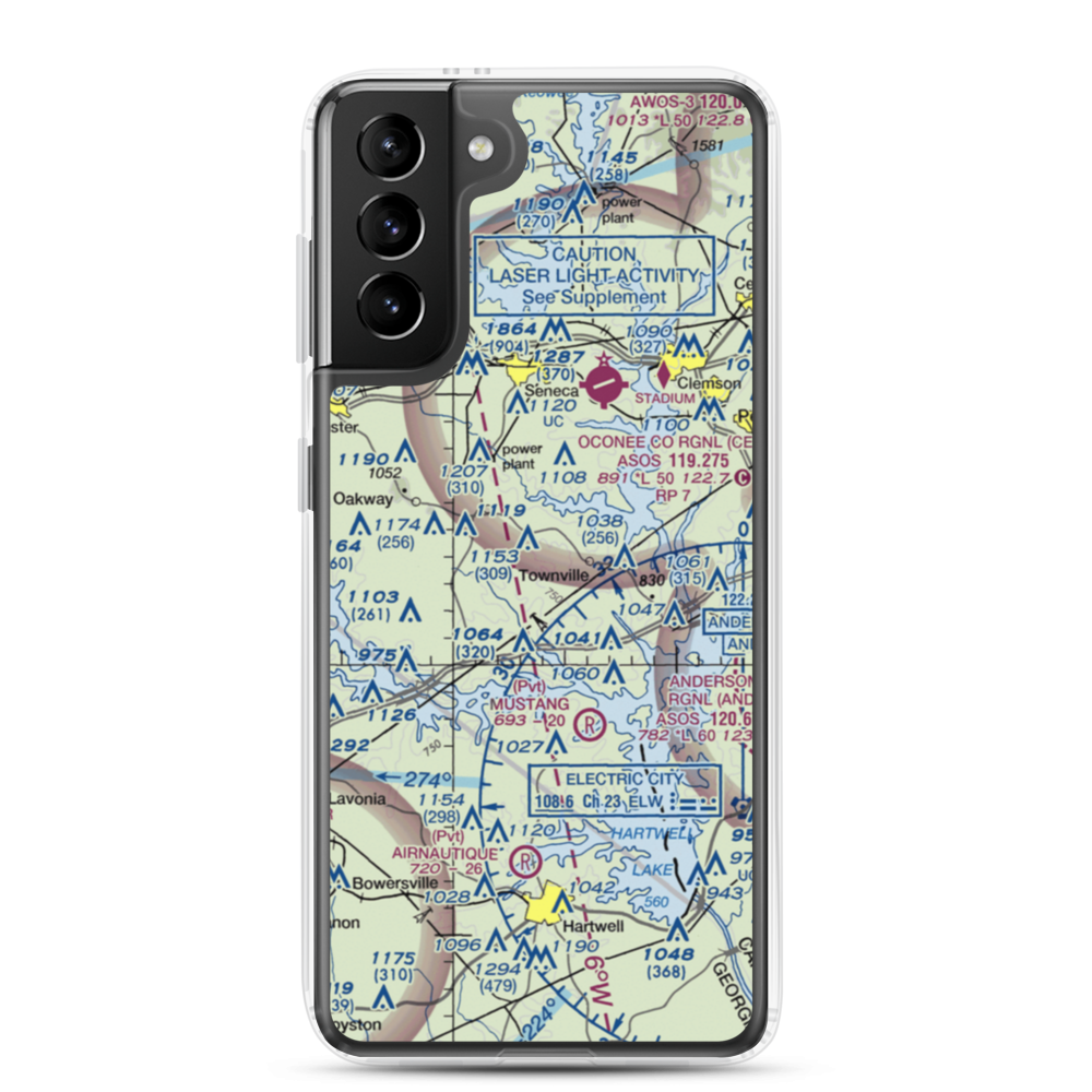 Tokeena Air Park (SC96) VFR Sectional Samsung Case Samsung Galaxy S21 Plus model shown