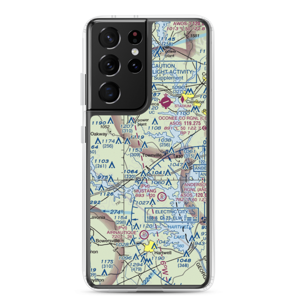 Tokeena Air Park (SC96) VFR Sectional Samsung Case Samsung Galaxy S21 Ultra model shown