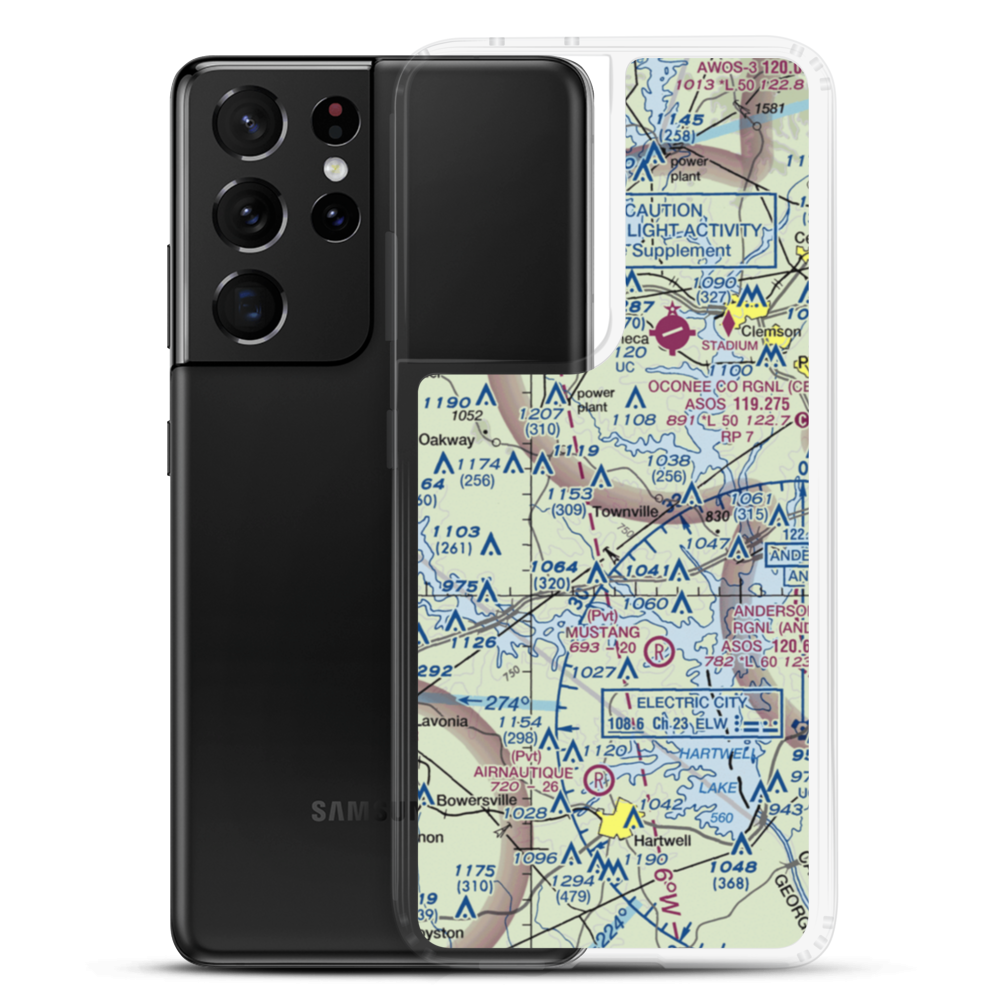 Tokeena Air Park (SC96) VFR Sectional Samsung Case Samsung Galaxy S21 Ultra model shown