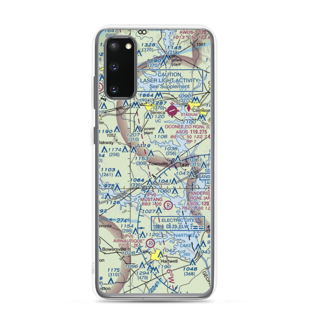 Tokeena Air Park (SC96) VFR Sectional Samsung Case Samsung Galaxy S20 model shown