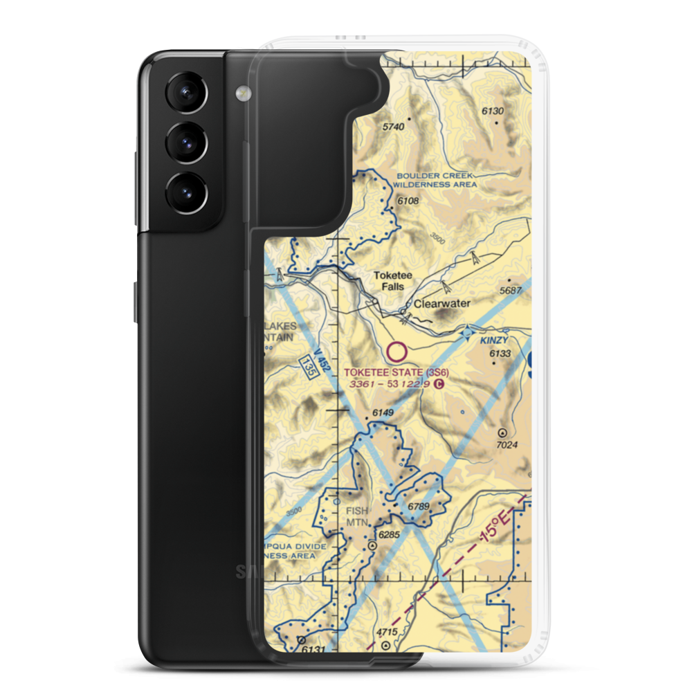Toketee State Airport (3S6) VFR Sectional Samsung Case Samsung Galaxy S21 Plus model shown
