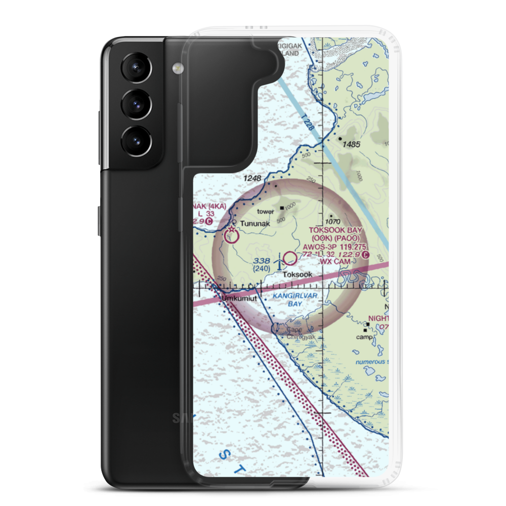 Toksook Bay Airport (OOK) VFR Sectional Samsung Case Samsung Galaxy S21 Plus model shown