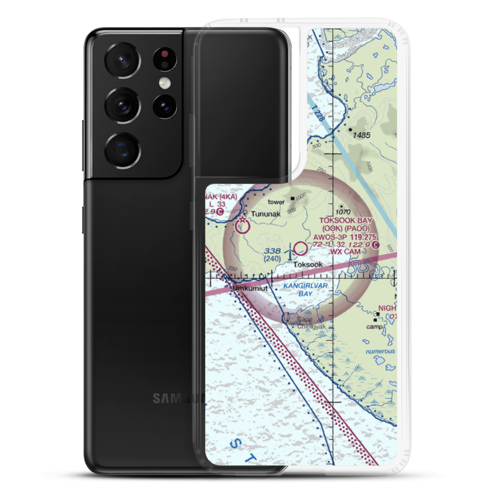 Toksook Bay Airport (OOK) VFR Sectional Samsung Case Samsung Galaxy S21 Ultra model shown