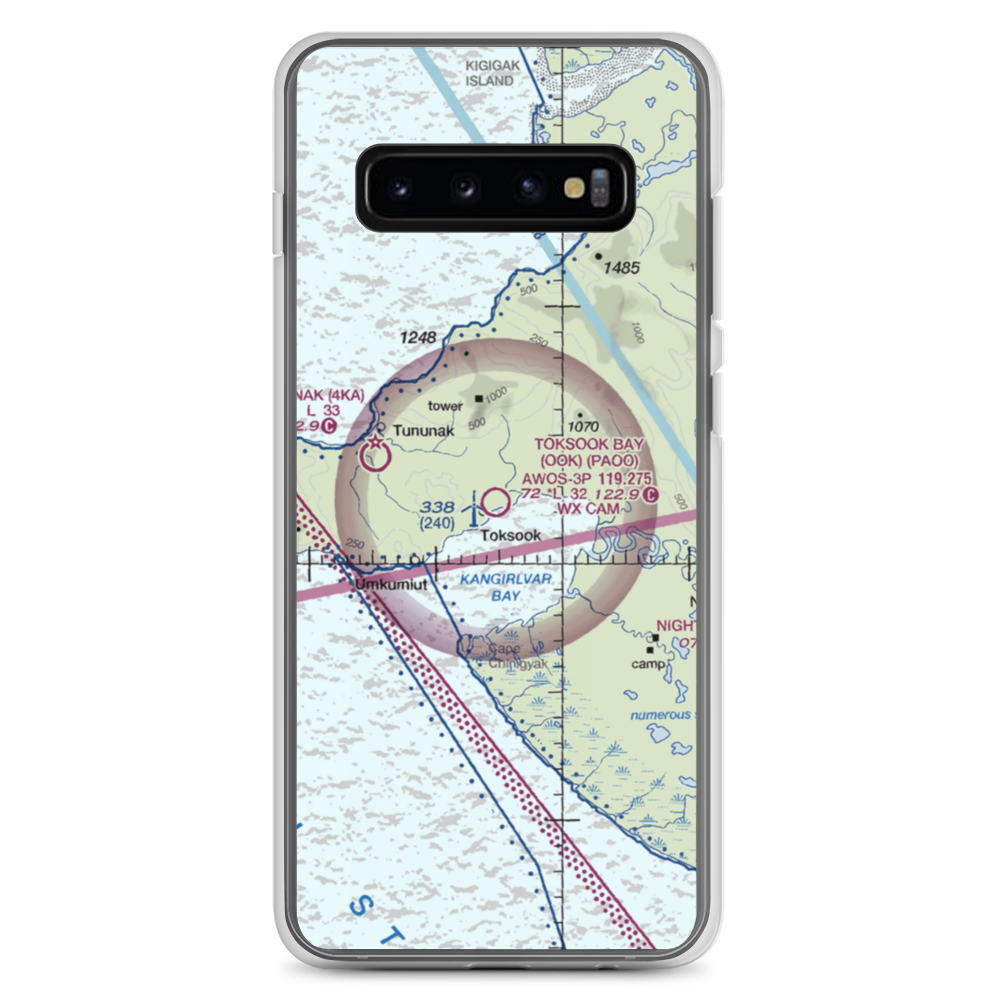 Toksook Bay Airport (OOK) VFR Sectional Samsung Case Samsung Galaxy S10+ model shown