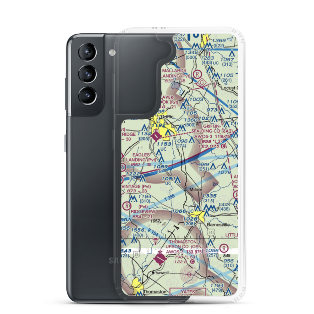 Toland Airport (77GA) VFR Sectional Samsung Case Samsung Galaxy S21 model shown