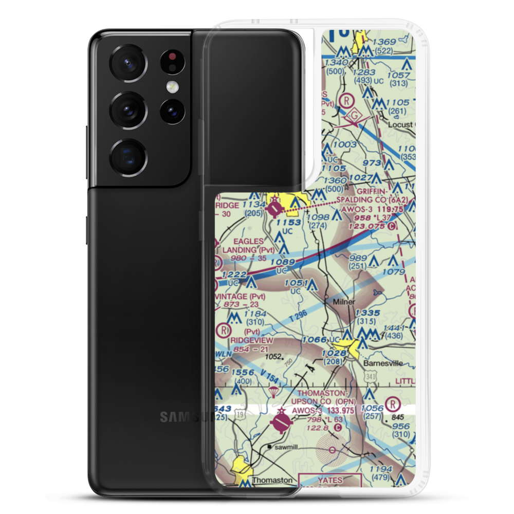 Toland Airport (77GA) VFR Sectional Samsung Case Samsung Galaxy S21 Ultra model shown
