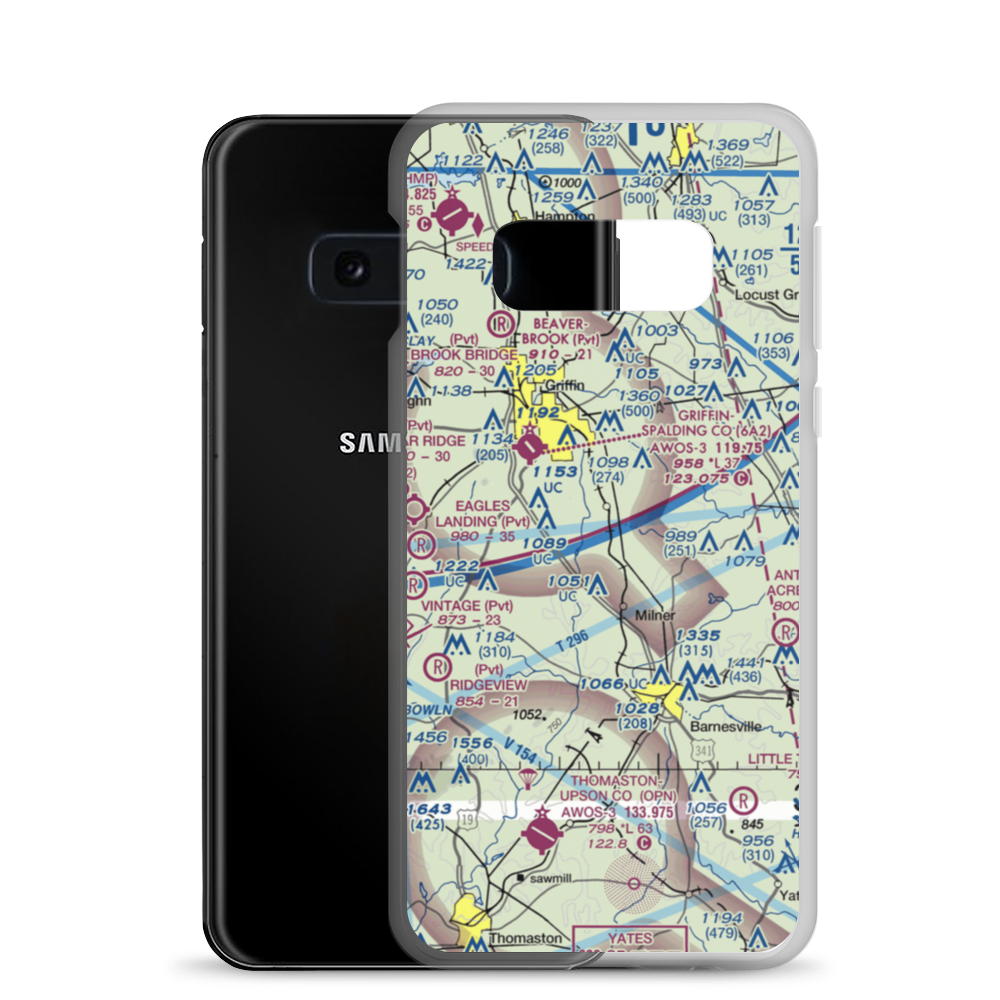 Toland Airport (77GA) VFR Sectional Samsung Case Samsung Galaxy S10e model shown