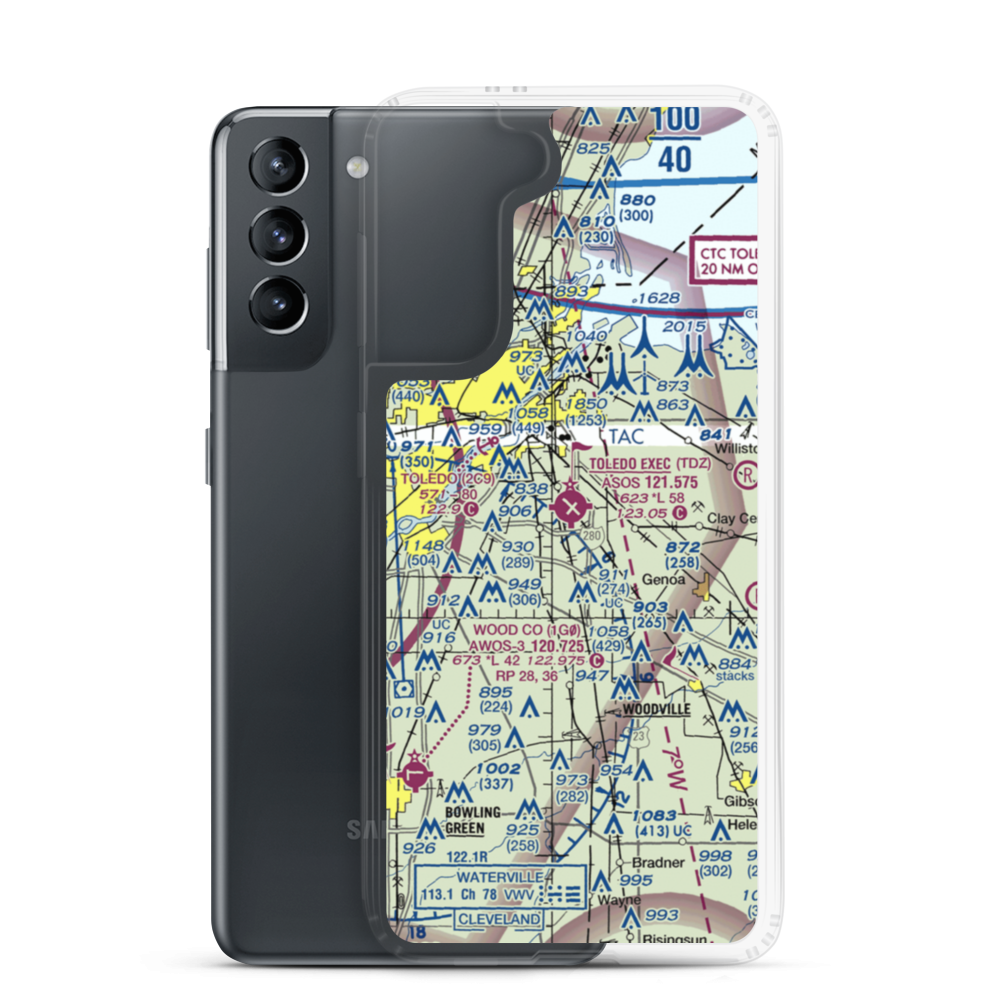 Toledo Executive Airport (TDZ) VFR Sectional Samsung Case Samsung Galaxy S21 model shown