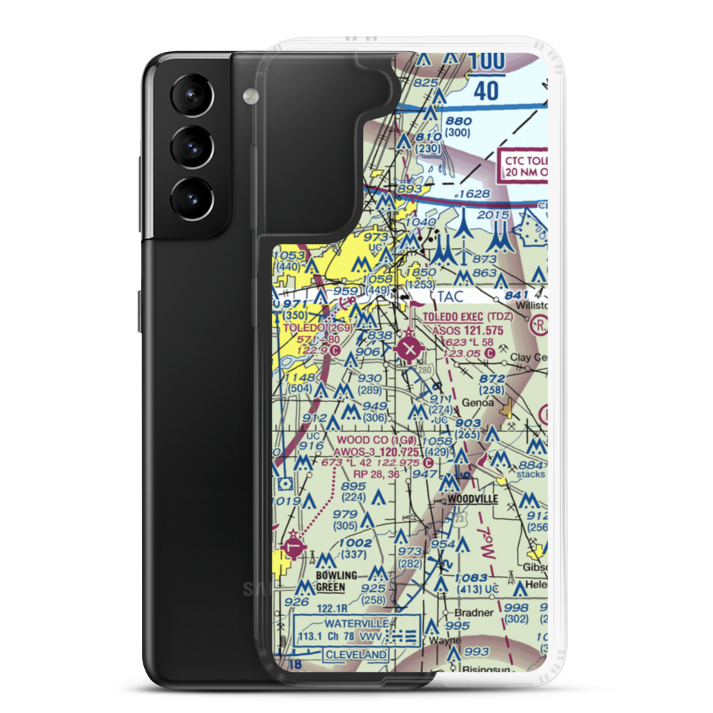 Toledo Executive Airport (TDZ) VFR Sectional Samsung Case Samsung Galaxy S21 Plus model shown