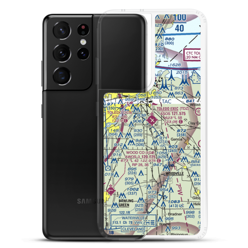 Toledo Executive Airport (TDZ) VFR Sectional Samsung Case Samsung Galaxy S21 Ultra model shown