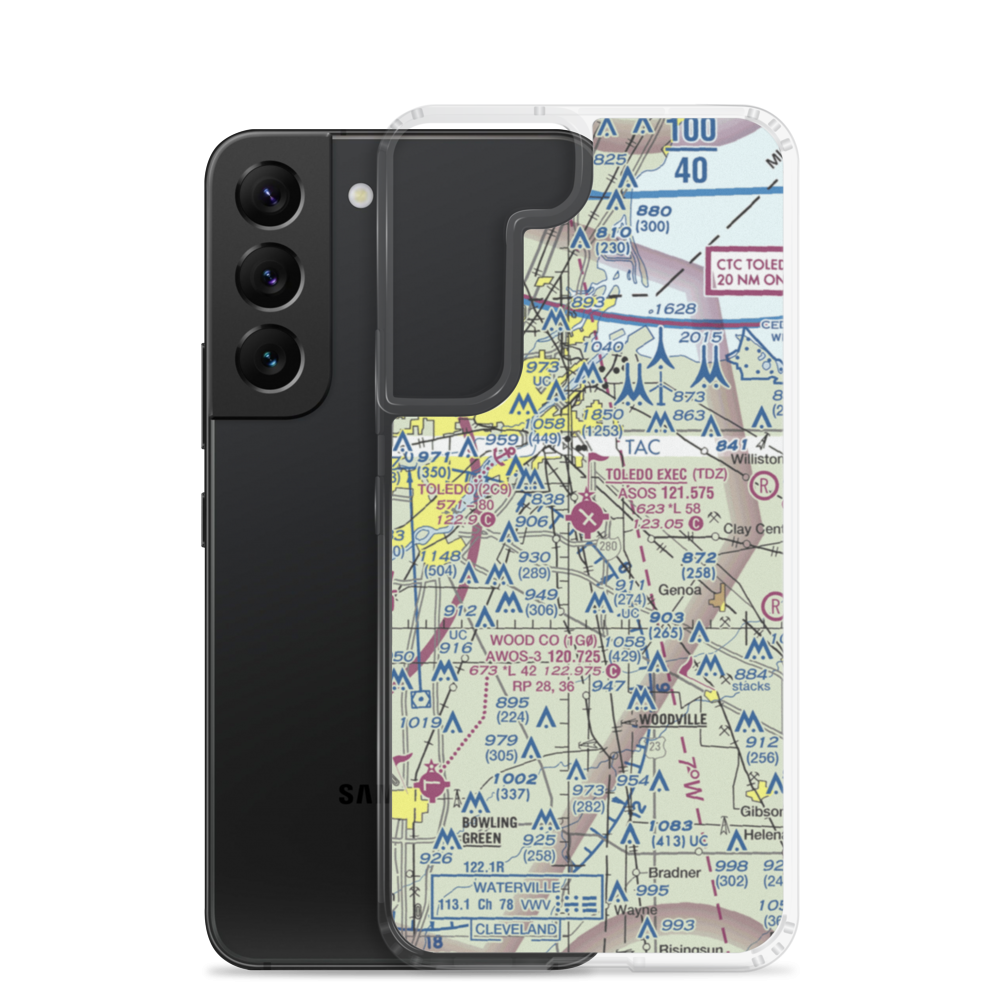 Toledo Executive Airport (TDZ) VFR Sectional Samsung Case Samsung Galaxy S22 model shown