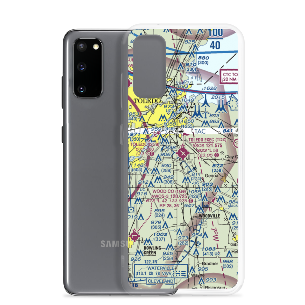 Toledo Executive Airport (TDZ) VFR Sectional Samsung Case Samsung Galaxy S20 model shown