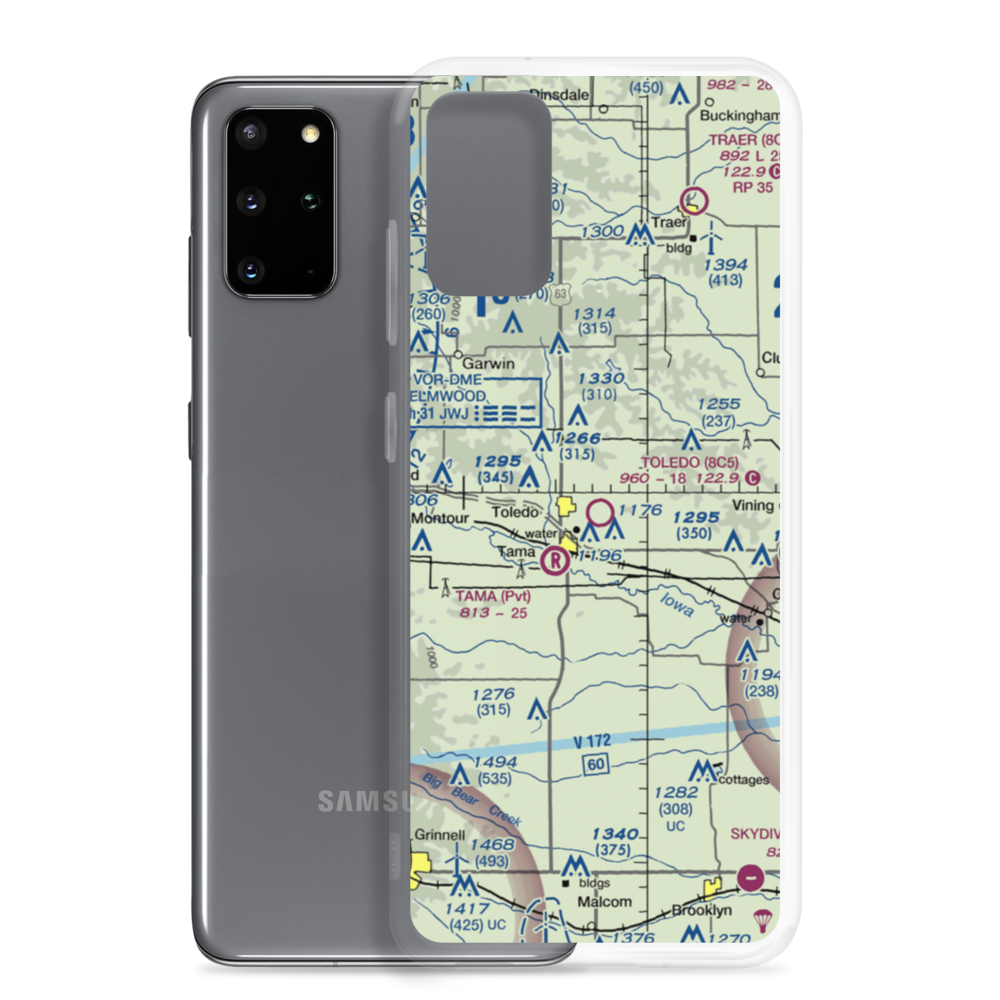 Toledo Municipal Airport (8C5) VFR Sectional Samsung Case Samsung Galaxy S20 Plus model shown