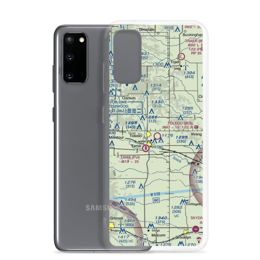 Toledo Municipal Airport (8C5) VFR Sectional Samsung Case Samsung Galaxy S20 model shown