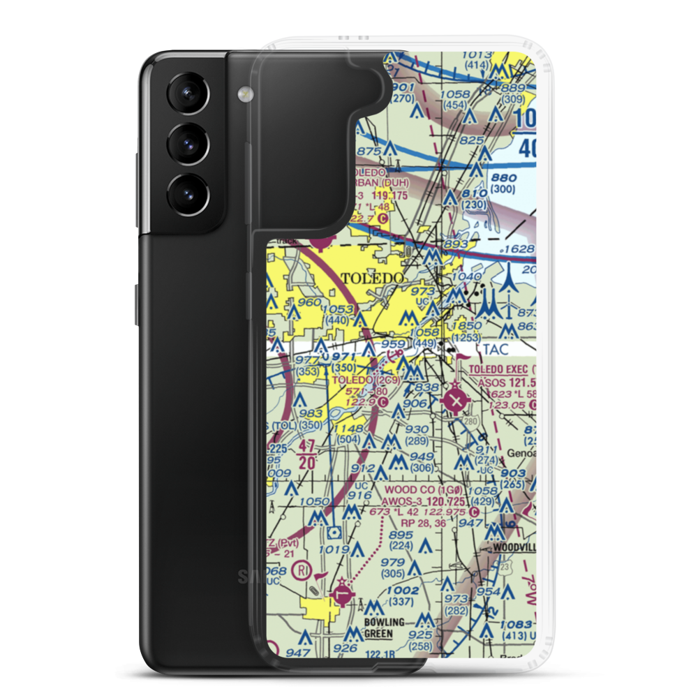 Toledo Seaplane Base (2C9) VFR Sectional Samsung Case Samsung Galaxy S21 Plus model shown