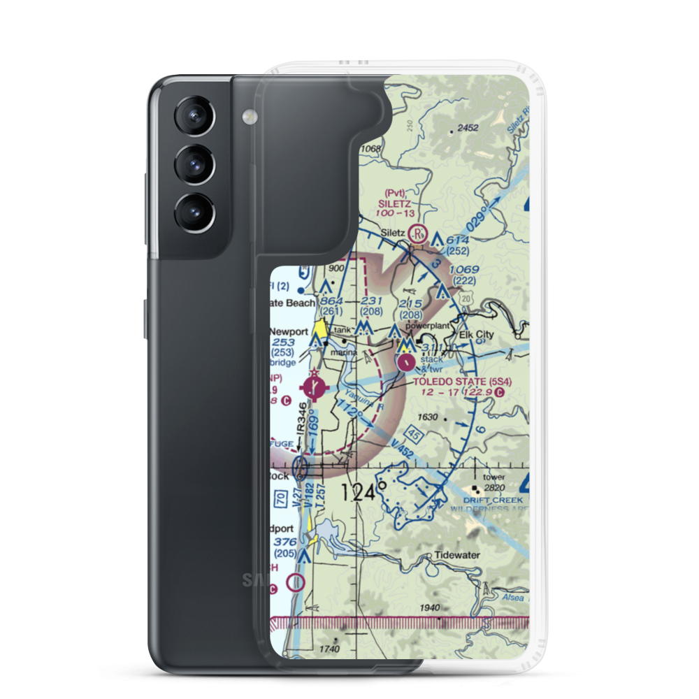 Toledo State Airport (5S4) VFR Sectional Samsung Case Samsung Galaxy S21 model shown