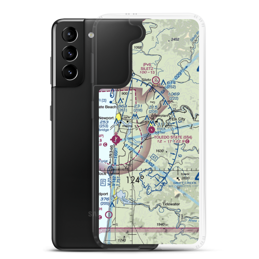 Toledo State Airport (5S4) VFR Sectional Samsung Case Samsung Galaxy S21 Plus model shown