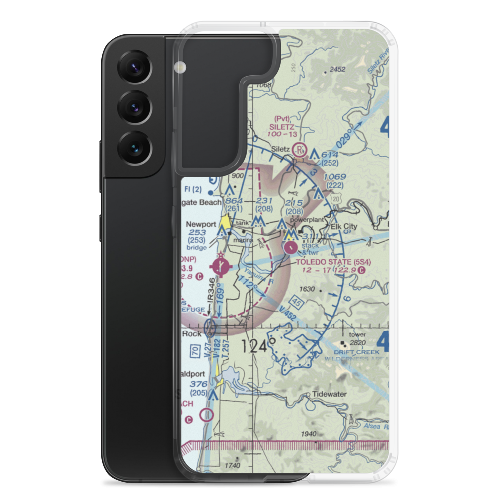 Toledo State Airport (5S4) VFR Sectional Samsung Case Samsung Galaxy S22 Plus model shown