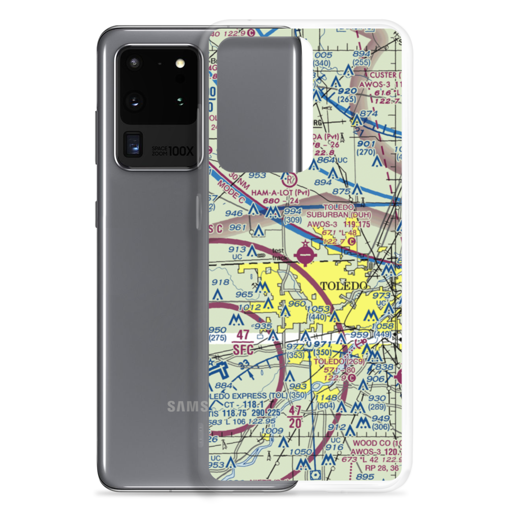 Toledo Suburban Airport (DUH) VFR Sectional Samsung Case Samsung Galaxy S20 Ultra model shown