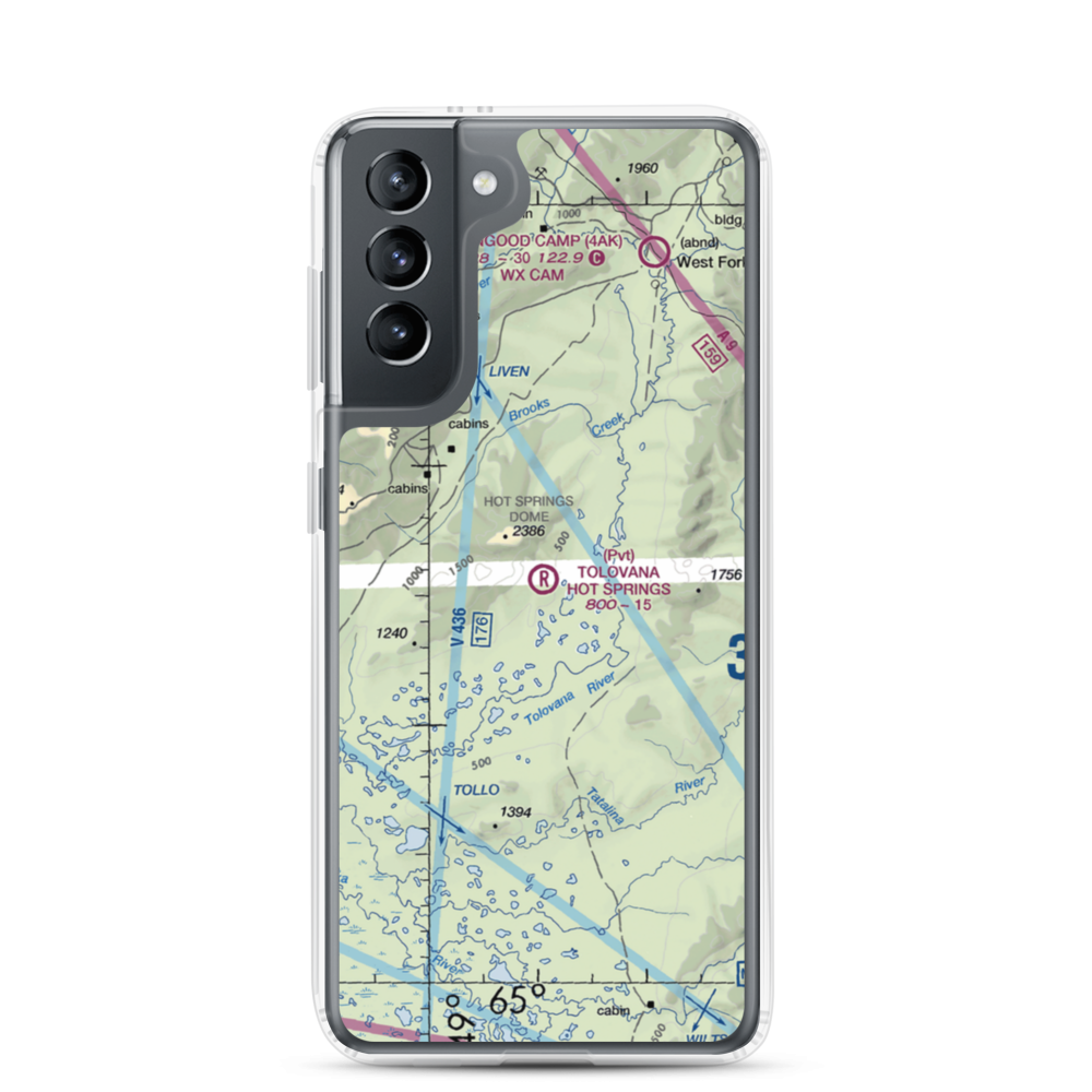 Tolovana Hot Springs Airport (83AK) VFR Sectional Samsung Case Samsung Galaxy S21 model shown