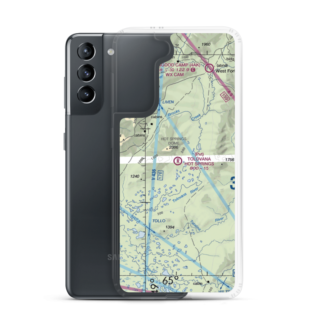 Tolovana Hot Springs Airport (83AK) VFR Sectional Samsung Case Samsung Galaxy S21 model shown