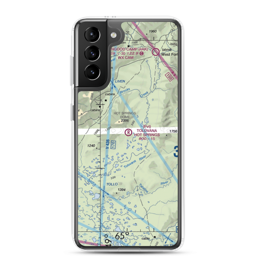 Tolovana Hot Springs Airport (83AK) VFR Sectional Samsung Case Samsung Galaxy S21 Plus model shown