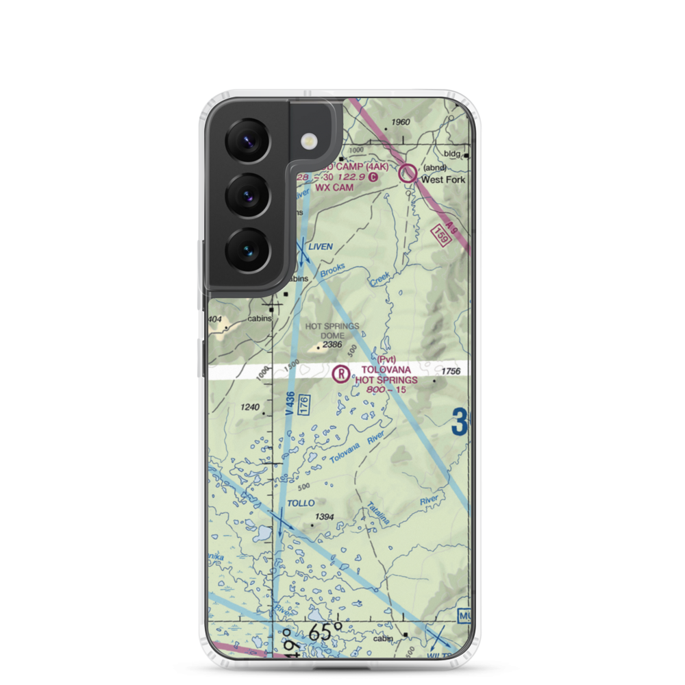Tolovana Hot Springs Airport (83AK) VFR Sectional Samsung Case Samsung Galaxy S22 model shown