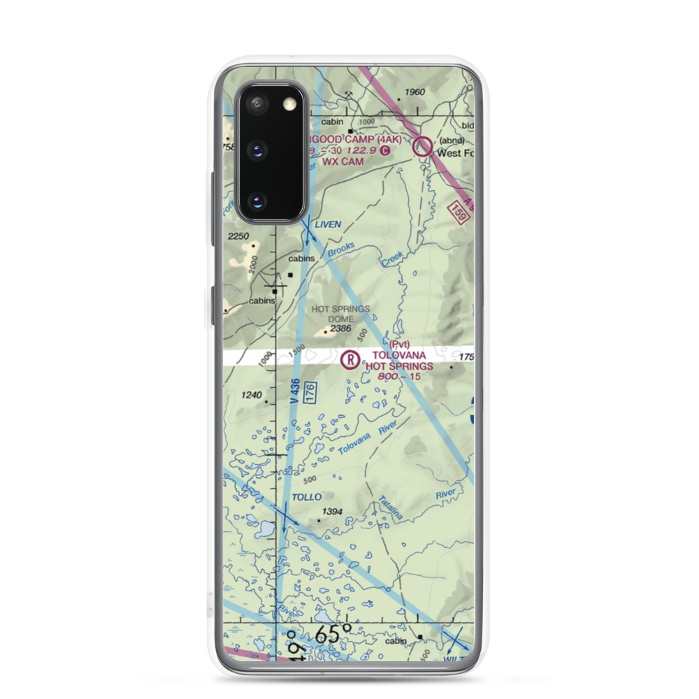 Tolovana Hot Springs Airport (83AK) VFR Sectional Samsung Case Samsung Galaxy S20 model shown