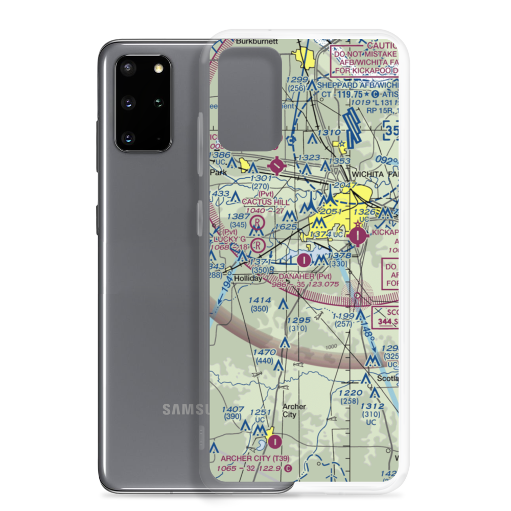 Tom Danaher Airport (7TX0) VFR Sectional Samsung Case Samsung Galaxy S20 Plus model shown