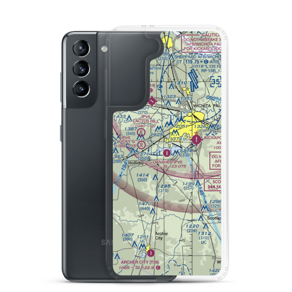 Tom Danaher Airport (7TX0) VFR Sectional Samsung Case Samsung Galaxy S21 model shown