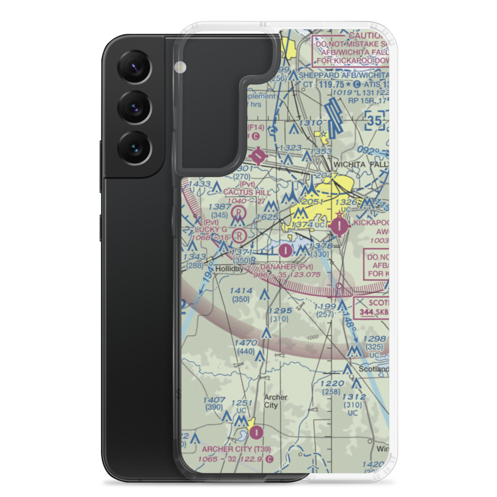 Tom Danaher Airport (7TX0) VFR Sectional Samsung Case Samsung Galaxy S22 Plus model shown