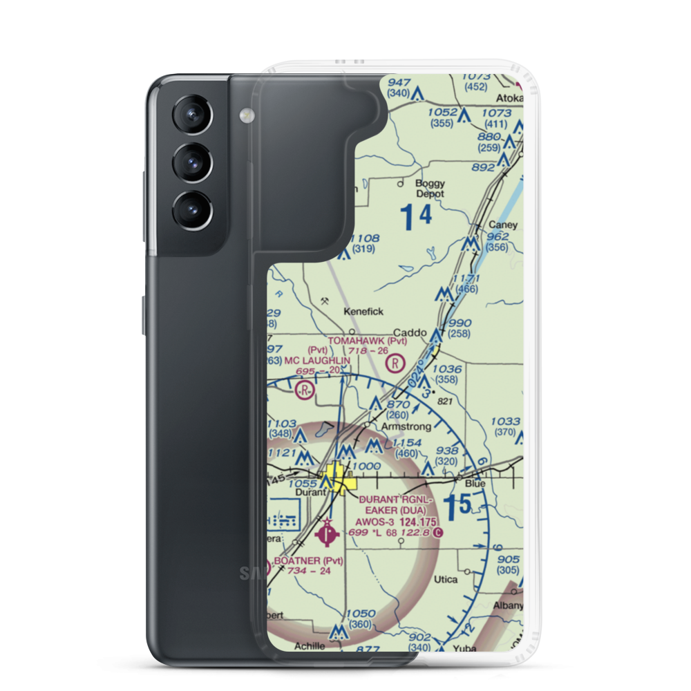 Tomahawk Airport (9OK4) VFR Sectional Samsung Case Samsung Galaxy S21 model shown