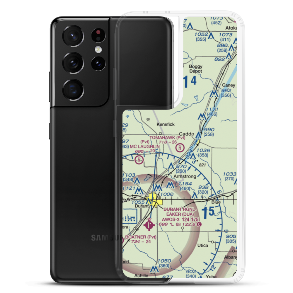 Tomahawk Airport (9OK4) VFR Sectional Samsung Case Samsung Galaxy S21 Ultra model shown