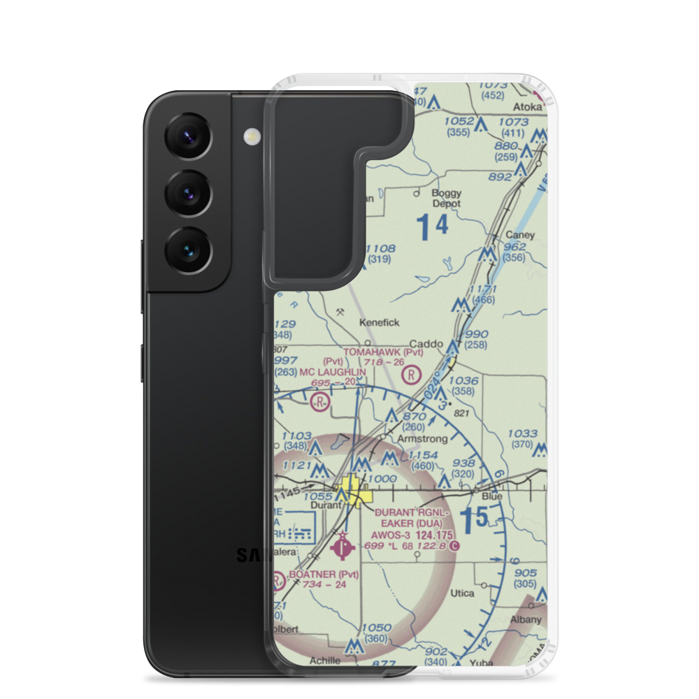 Tomahawk Airport (9OK4) VFR Sectional Samsung Case Samsung Galaxy S22 model shown