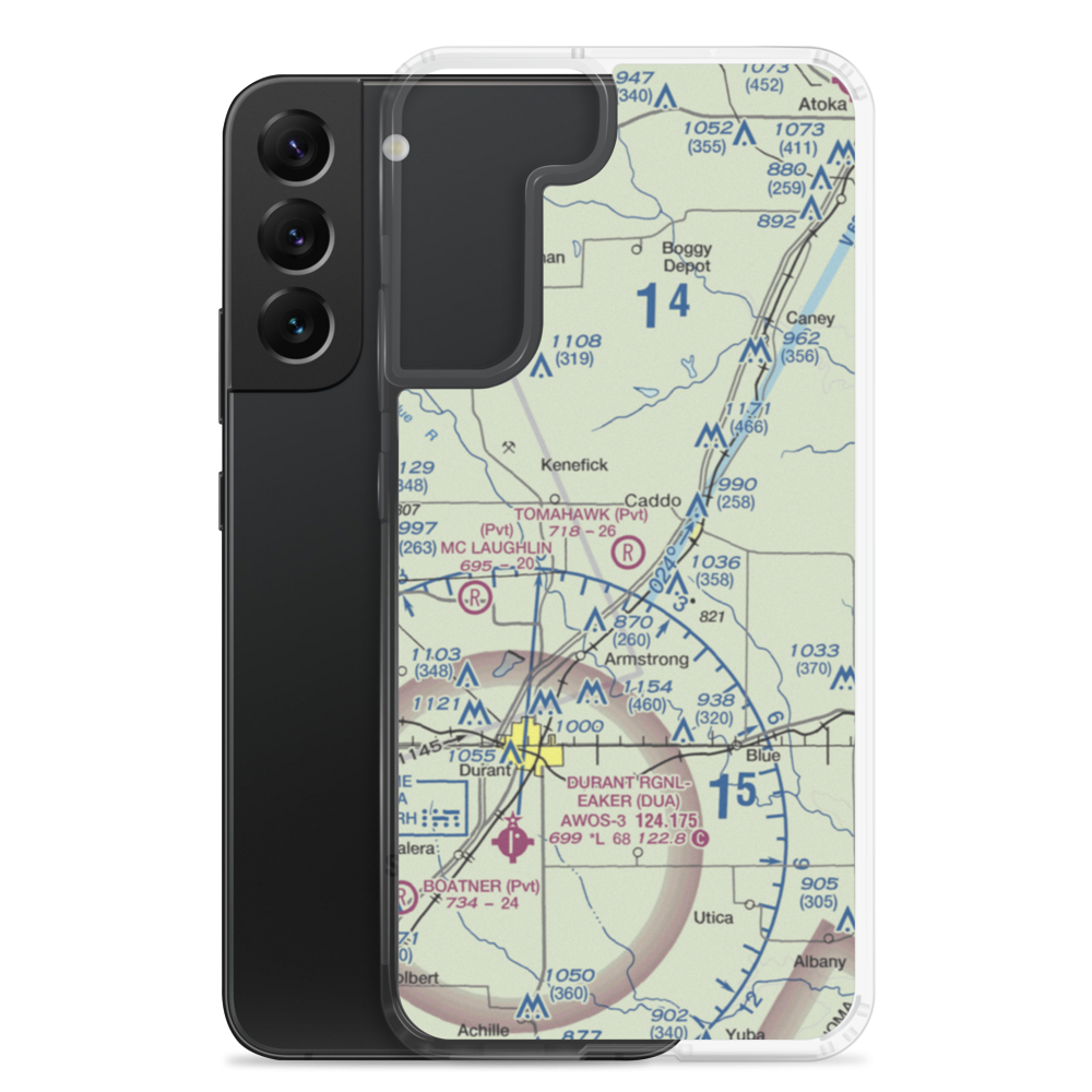 Tomahawk Airport (9OK4) VFR Sectional Samsung Case Samsung Galaxy S22 Plus model shown